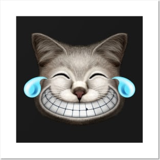 EMOTIONS CAT LAUGHING Posters and Art